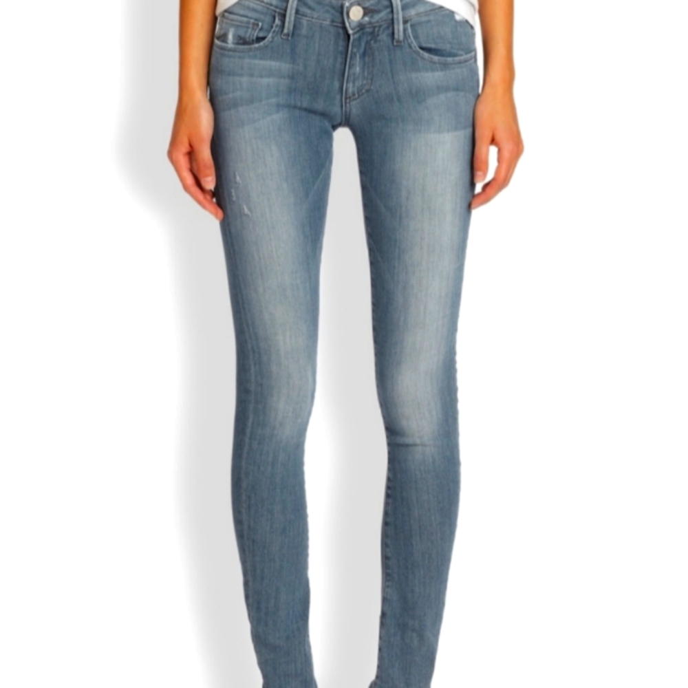 New True Religion Jade Women's Medium Wah Blue Skinny Jeans Size 24